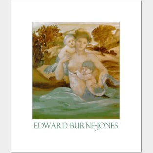 Mermaid with Her Offspring by Edward Burne-Jones Posters and Art